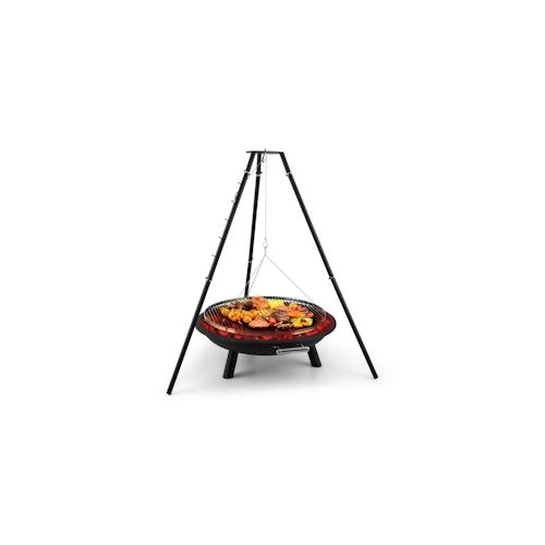 Arco Trino Schwenkgrill Feuerschale BBQ Dreibein Edelstahl Schwarz