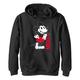 Disney Characters Mickey Leaning Boy's Hooded Pullover Fleece, Black, Small