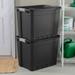 Sterilite 27 Gal Rugged Industrial Stackable Storage Tote w/ Lid, Black, 4 Pack