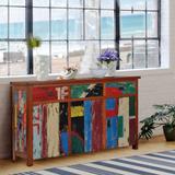 Chic Teak Buffet with 3 Doors and 3 Drawers Made from Recycled Teak Wood Boats