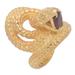 '18k Gold-Plated Snake Cocktail Ring with Garnet Stone'