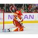 Jacob Markstrom Calgary Flames Unsigned Blocking a Shot on Goal Photograph