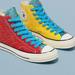 Converse Shoes | Hpconverse X Jw Anderson Chuck Hi-Top Glitter Sneaker. Size: Women 11, Men 9 | Color: Red/Yellow | Size: 11