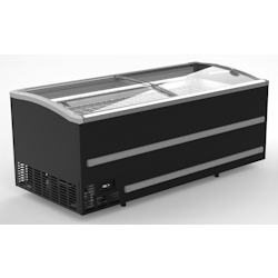 Supermarkt Tiefkühltruhe EMDA | 2x Glasschiebedeckel + LED | 1216 Liter, HxBxT 89,4x250,8x95,2cm | -18/-23°C | Schwarz | + CHEFGASTRO Geschirrtuch Image