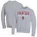 Men's Champion Gray Stanford Cardinal Softball Stack Pullover Crewneck Sweatshirt