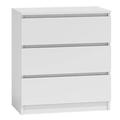 Bedroom Furniture Modern Design 77cm H x 70cm W 3 Drawer Chest (Color: White, Assembly Required)