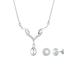 Elli - Perle Kristalle 925 Silber Schmuck-Set Damen