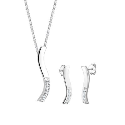 Elli - Welle 925 Silber, mit Kristallen von Swarovski® Schmuck-Set 1 ct Damen (49.89 € / 1 ct)