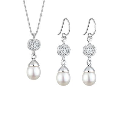 Elli - Perle 925 Silber, mit Kristallen von Swarovski® Schmuck-Set 1 ct Damen (89.99 € / 1 ct)