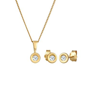 Elli DIAMONDS Solitär Klassisch Diamant (0.23 ct.) 585 Gelbgold golfarben Damen
