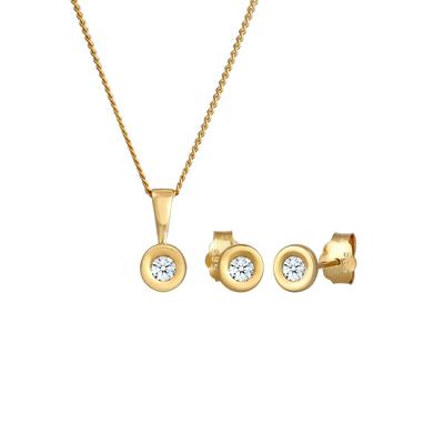 Elli DIAMONDS - Solitär Klassisch Diamant (0.23 ct.) 585 Gelbgold Schmuck-Set 1 ct Damen