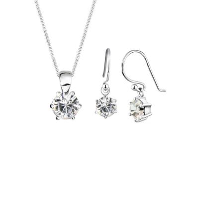 Elli Sterling Silber mit Kristalle Weiß Damen