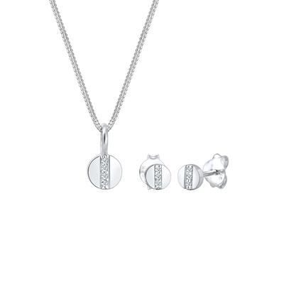 Elli DIAMONDS Kreis Geo Form Diamant (0.05 ct.) 925 Silber Figa Damen