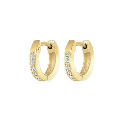 Elli DIAMONDS - Creolen Basic Diamant (0.05 ct.) 375 Gelbgold Ohrringe Damen