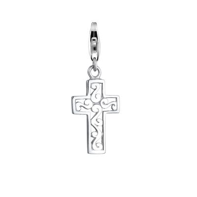 Nenalina - Kreuz Symbol Geo Anhänger Ornament 925 Silber Charms & Kettenanhänger 1 ct Damen