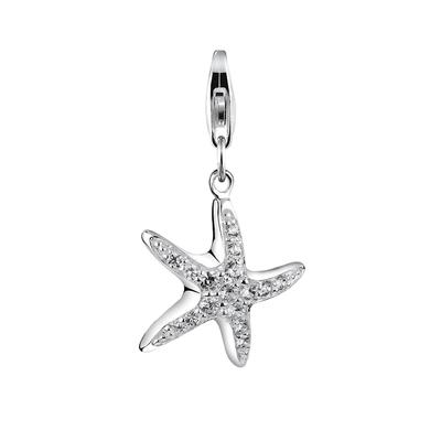 Nenalina - Seestern-Anhänger Zirkonia Kristalle 925 Silber Charms & Kettenanhänger 1 ct Damen