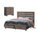 CDecor Home Furnishings Geary Barrel Oak 2-Piece Bedroom Set w/ Nightstand Wood in Brown | 48.5 H x 78.75 W x 85.75 D in | Wayfair 206817KE-S2N