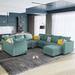 Blue Sectional - Latitude Run® Extra Large Modular Sectional Sofa U shaped Corner Sectional Polyester | 33.9 H x 112.6 W x 112.6 D in | Wayfair