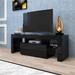 Orren Ellis TV Stand w/ LED RGB Lights, Modern Entertainment Center Media Console Table Gaming, 55" w/Drawer Wood in Black | Wayfair