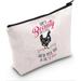 East Urban Home Shes Beauty Shes Grace She"ll Peck You in The Face Cosmetic Bag in Black/Pink/White | 6.69 H x 9.05 W x 1.18 D in | Wayfair