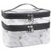 East Urban Home Double Layer Travel Makeup Organizer in White | 5.9 H x 8.86 W x 6.5 D in | Wayfair F6AE565C5CD84CC1BD5756F28C2C7B33