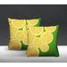 Bay Isle Home™ Lulu Yellow Lemon Print Indoor/Outdoor Square Pillow Polyester/Polyfill blend in Green/Yellow | 19 H x 19 W x 5.25 D in | Wayfair