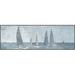 Longshore Tides "Racing Sails" Floater Framed Print On Canvas Paper in Black/Gray/White | 10 H x 30 W x 1.5 D in | Wayfair