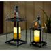 Smart Solar Smart Battery Powered Bradford 15.9 In. Metal Candle Lantern Gray/White | 18.2 H x 8.75 W x 8.6 D in | Wayfair 84127-LC