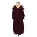 Kris Jenner Kollection Casual Dress: Burgundy Dresses - Women's Size X-Small