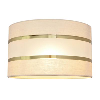 Lampenschirm Helen E27 Ø25/Höhe 15 cm ecru-gold HELAM, creme / amber, Textil / Stoff / Seide, Modern Image