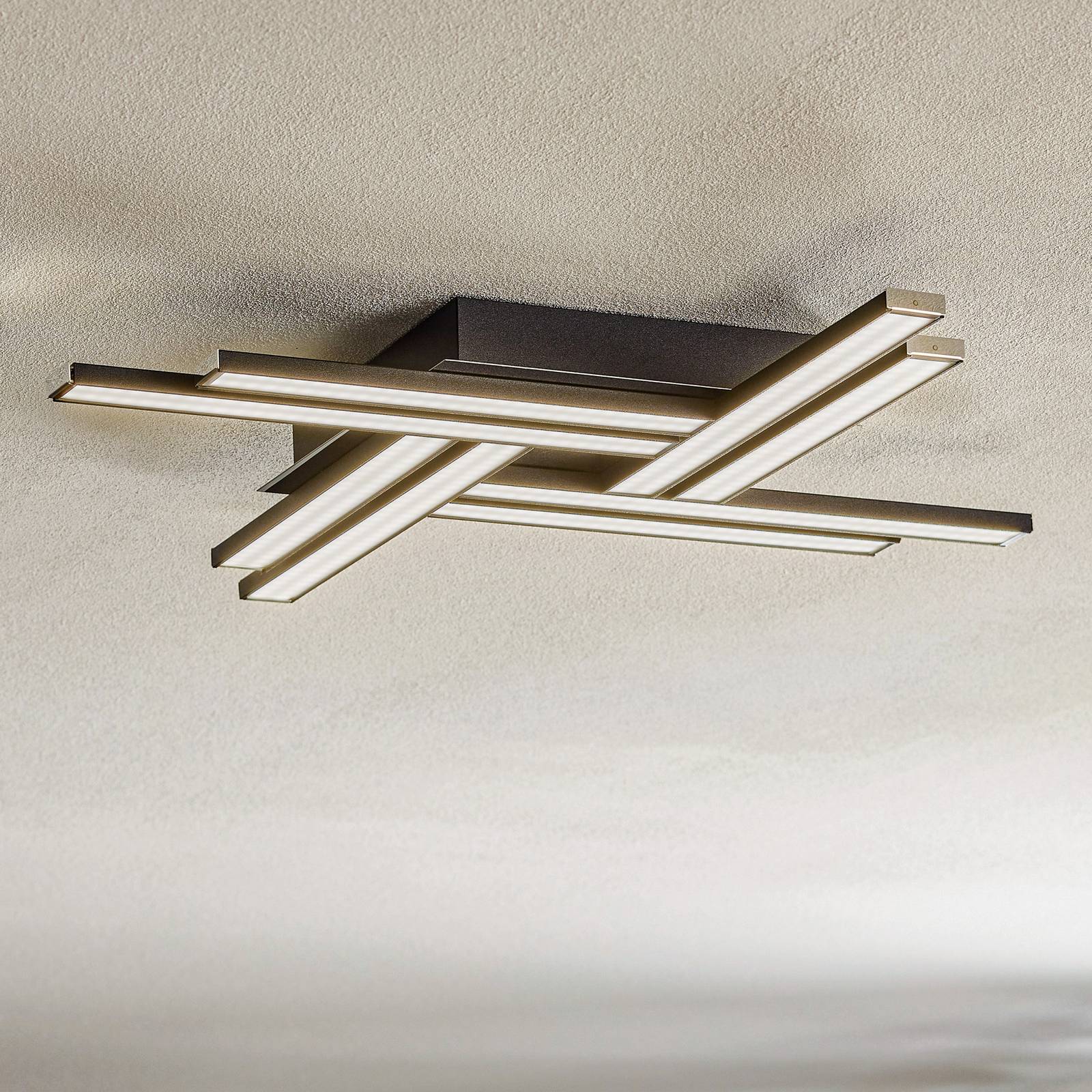 LED Deckenlampe Largo Domiluce, schwarz, für Wohn- / Esszimmer, Aluminium, Modern, LED Deckenleuchte