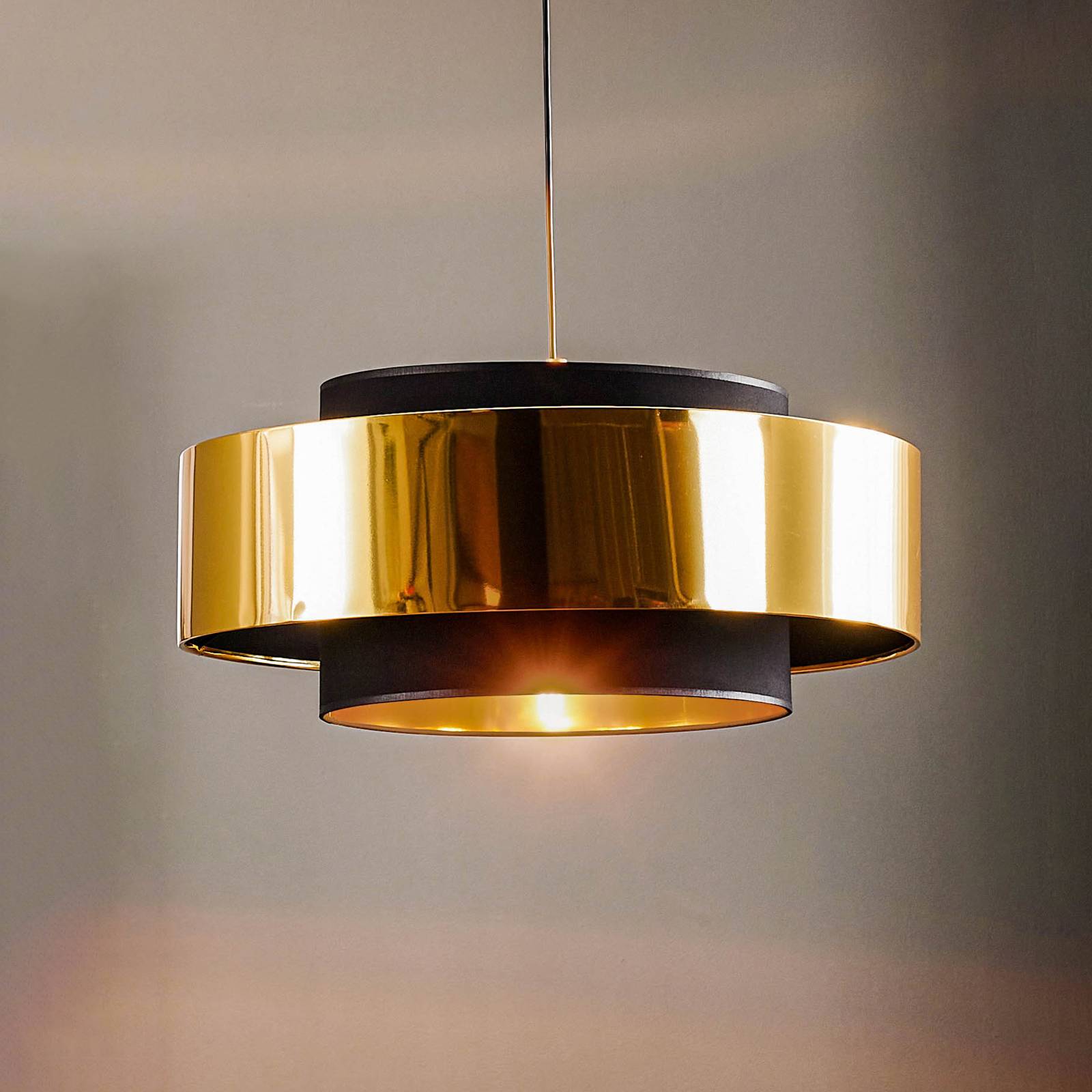 Hängelampe Calisto TK Lighting, dimmbar, schwarz, für Wohn- / Esszimmer, Textil / Stoff / Seide, Modern, Pendelleuchte Image