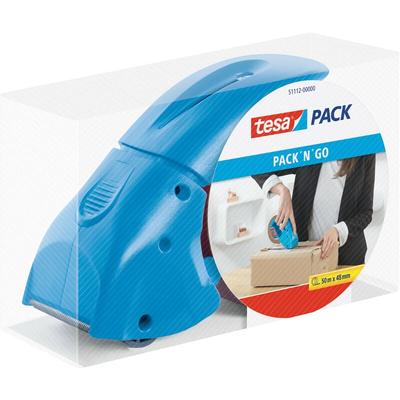 Pack Abroller Pack' n' Go - Ergonomischer, blauer Handabroller für Paketbänder - Inklusive 50 m x