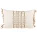 Foreside Home & Garden Tan Middle Striped Filled Pillow