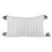 Foreside Home & Garden White with Black Tick Stripe 14X22 Hand Woven Filled Outdoor Pillow - 22 x 14 x 5"H