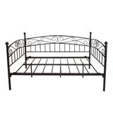 Twin,Black Metal Daybed Frame with Headboard