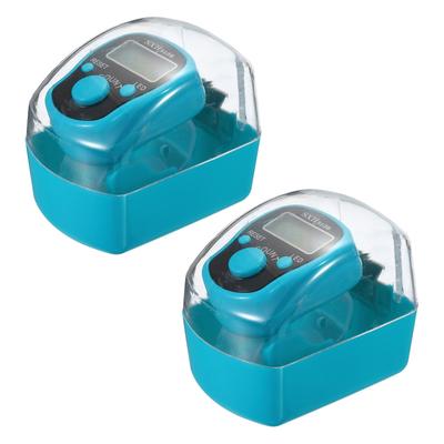 Finger Tally Counter 5 Digital LED Display with Case for Counting 2pcs - Sky Blue