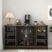 Rustic Wood Bar Wine Cabinet, Multifunctional Floor Wine Cabinet