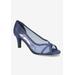 Extra Wide Width Women's Picaboo Pump by Easy Street in Navy Glitter (Size 10 WW)