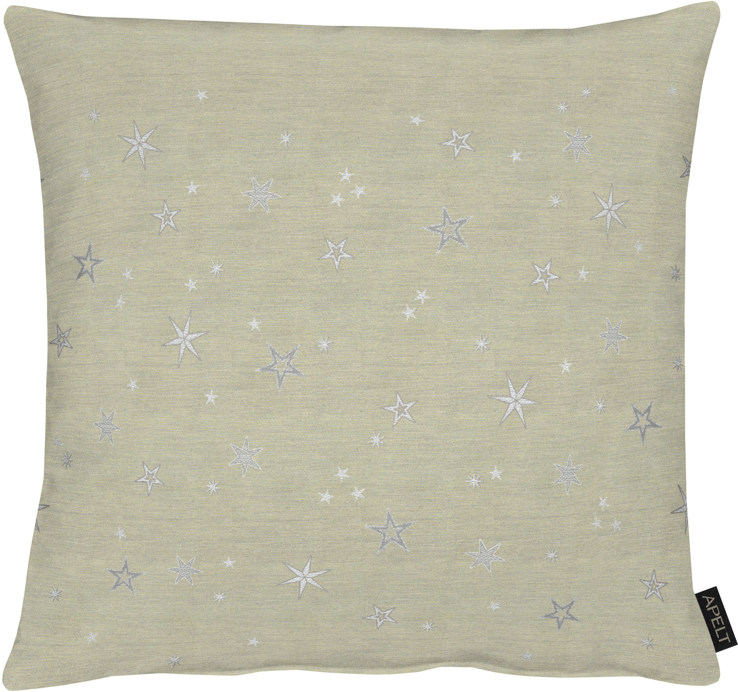 Dekokissen APELT "9600" Gr. 1, grau (silberfarben, taupe, sterne), B:39 H:5 L:39, Polyester, Dekokissen_Sitzkissen_Kissenhüllen, Kissenhülle mit Füllung, 1 Stück Image