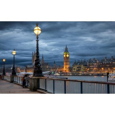 Fototapete PAPERMOON "London bei Nacht", bunt, B:4,00m L:2,60m, Vlies, Tapeten