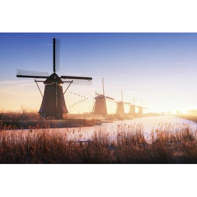 Fototapete PAPERMOON "Photo-Art JUAN PABLO DE, WINDMÜHLEN", bunt, B:4,50m L:2,80m, Vlies, Tapeten