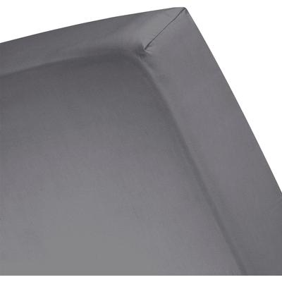 Spannbettlaken CINDERELLA "Sundays Satin für 25 cm Höhe", grau (anthrazit), B:100cm L:210cm, Satin, Obermaterial: 100% Baumwolle, Laken, mit Rundumgummizug Image