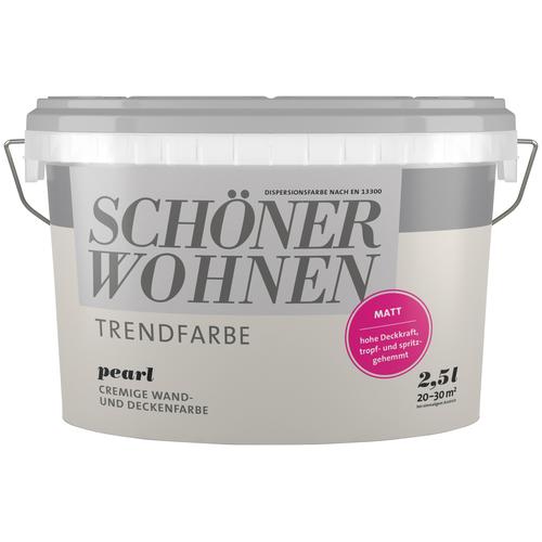 „SCHÖNER WOHNEN-FARBE Wand- und Deckenfarbe „“Trendfarbe, matt““ Farben 2,5 Liter, Pearl, hochdeckende Wandfarbe – für Allergiker geeignet Gr. 2,5 l 2500 ml, lila (pearl) Wandfarbe bunt“