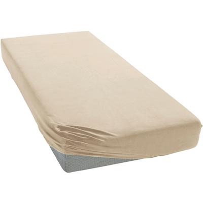 Spannbettlaken JANINE "ELASTIC 5002", beige (sand), B:180-200cm L:200-220cm, Jersey-Elasthan, Obermaterial: 95% Baumwoll