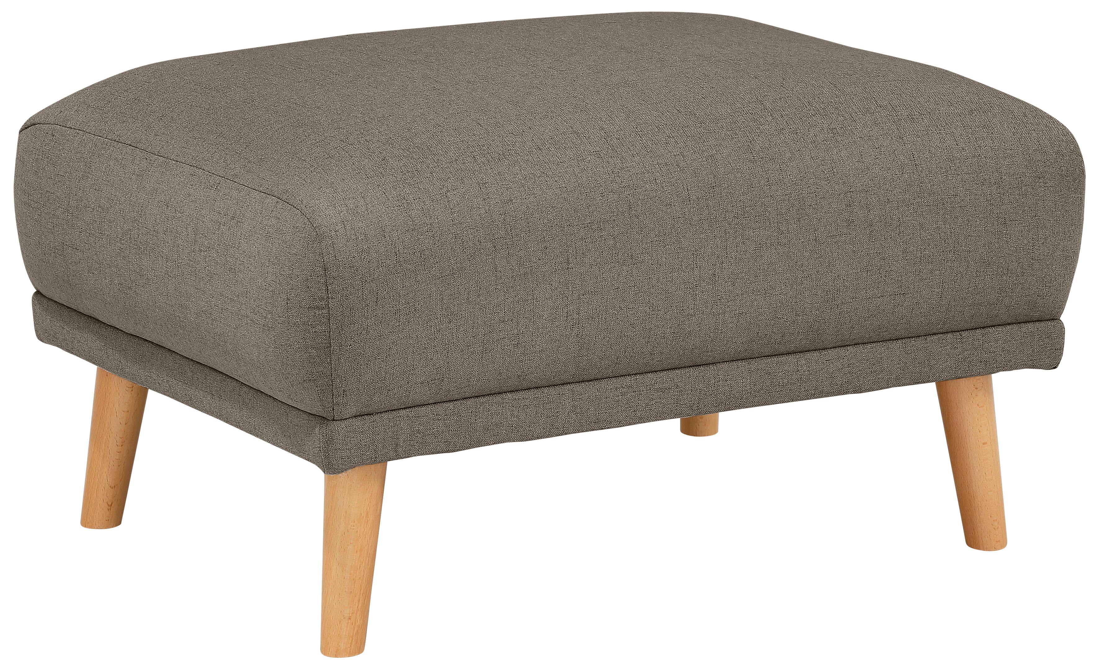 Polsterhocker HOME AFFAIRE "Lasse", braun, B:84cm H:46cm T:66cm, Struktur fein( 100% Polyester);Filzoptik (100% Polyester);Luxus-Microfaser (100% Polyester), Hocker, Polsterhocker Sitzhocker, mit Holzfüßen