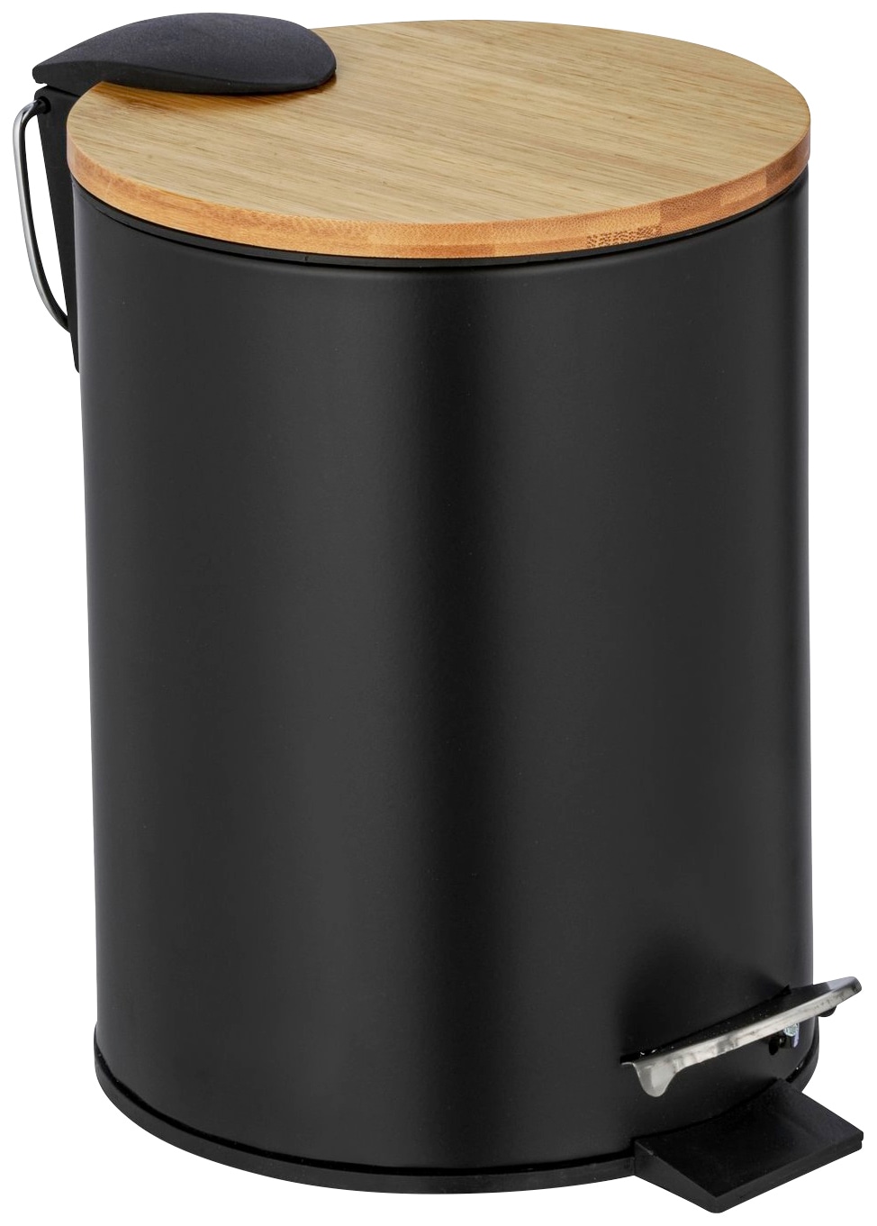 Kosmetikeimer WENKO "Tortona", schwarz, B:17cm H:23,5cm T:21cm, Stahl, Mülleimer, 3 Liter, BxTxH: 17x21x23,5 cm Image