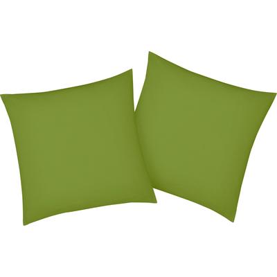 Kissenbezug BELLANA "Mako-Jersey-Exclusiv", grün (moos), B:80cm L:80cm, Baumwolle, Obermaterial: 100% Baumwolle, Kissenbezüge, aus reiner Baumwolle Image