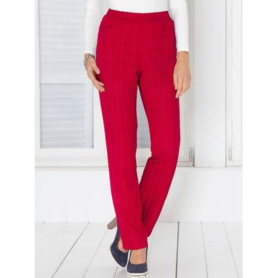 Dehnbund-Hose CLASSIC BASICS, Damen, Gr. 46, Normalgrößen, rot, 100% Polyester, unifarben, lang, Hosen Image