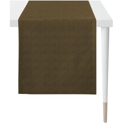 Tischläufer APELT "2701 LOFT STYLE, Uni Rips", braun (schlamm, taupe), B:44cm L:140cm, Polyester, Baumwolle, Polyacryl, Tischdecken Image